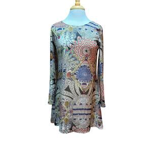 Entro Size Small Multi Patterned Long Sleeve Dress